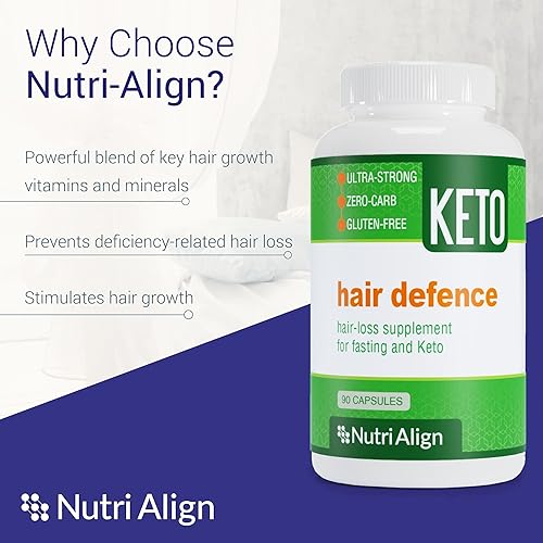 Miniatura 3 de Nutri-Align Complejo de biotina Hair Defence para Keto y ayuno  90 cápsulas  Biotina para el crecimiento del cabello de alta resistencia - 2500 mcg