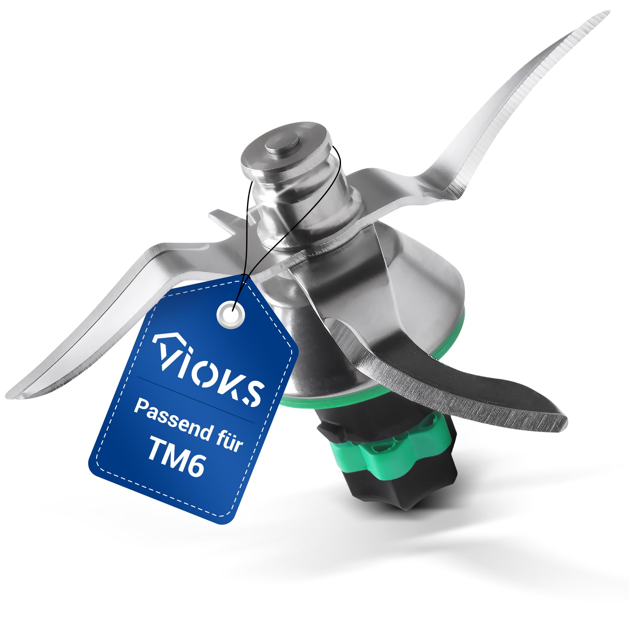 VIOKS Alternatif Couteau compatible avec Thеrmomix TM6 | Couteau de rechange couteau mixeur, en acier inoxydable SUS420, avec 4 lames, pour robot de cuisine