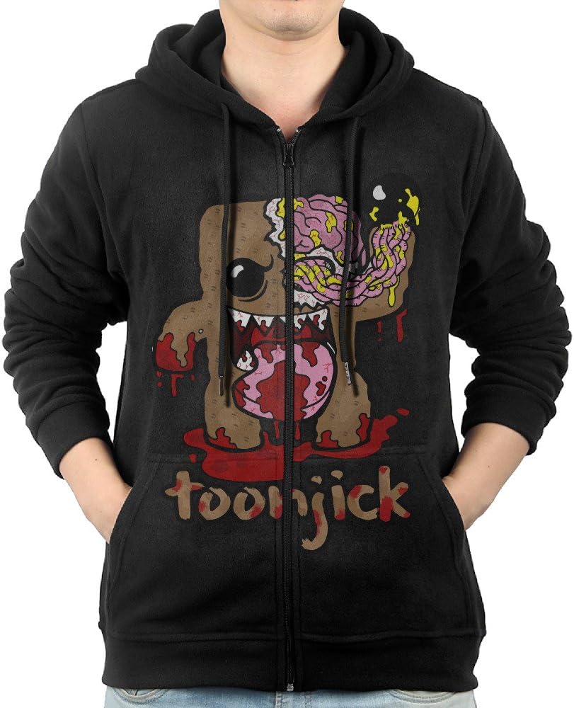 Dkoignd Casual Mens Horror Zombie Domo-kun Full-Zip Sweatshirt Hoodie Jacket
