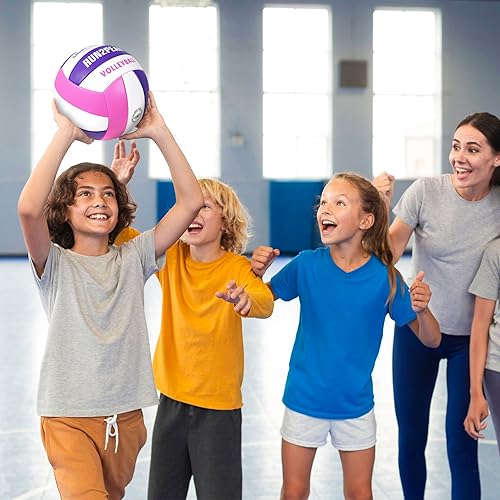 Miniatura 8 de Balón de voleibol suave y ligero diseñado para principiantes, niños, jóvenes y adolescentes, pelotas de voleibol ligeras para interiores y