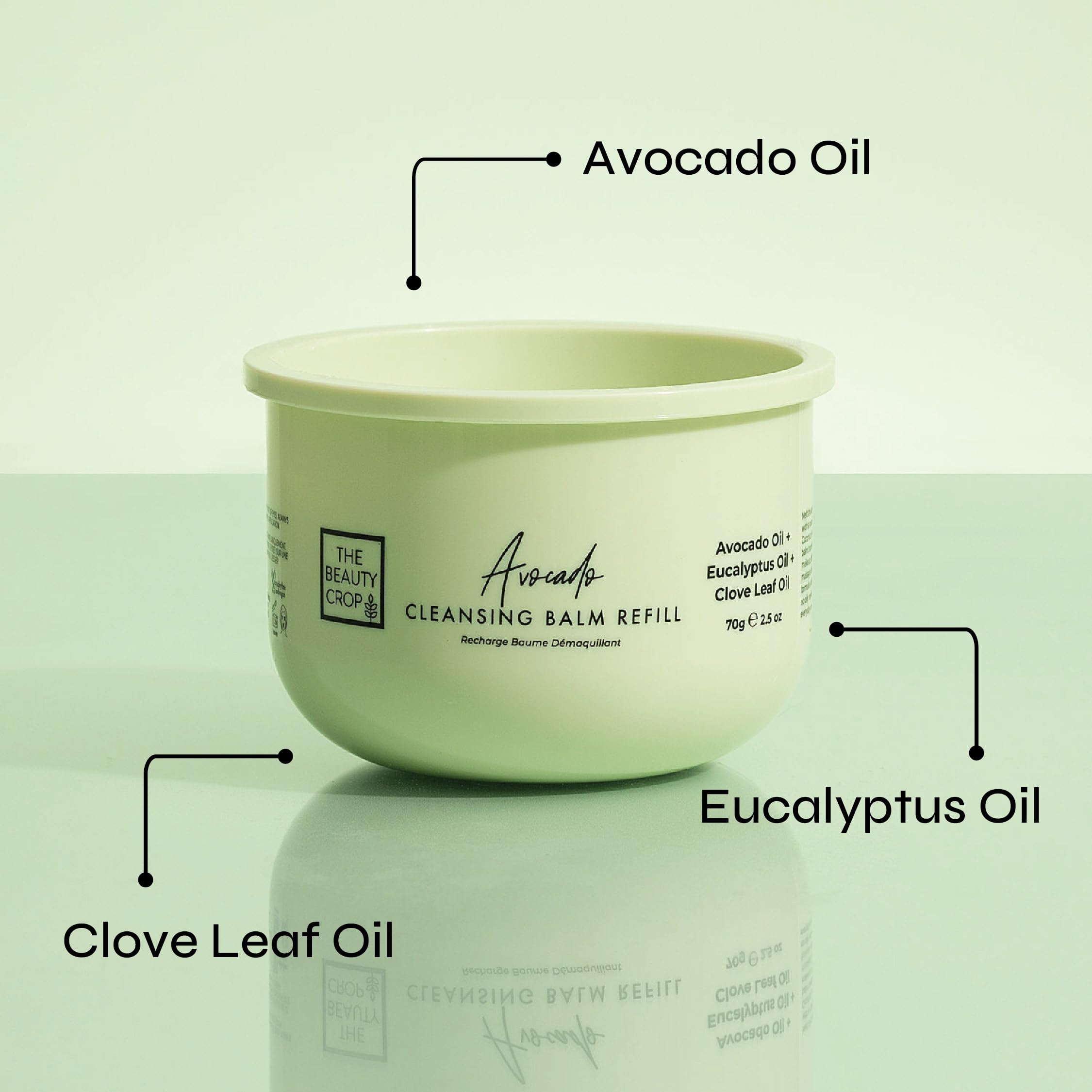 The Beauty Crop Avocado Cleansing Balm Refill - Nourishing & Hydrating, Suitable for All Skin Types Vegan Friendly - 70g - Image 2