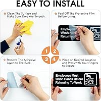 Vista 5 de Faittoo Letrero de plástico acrílico de 9 x 3 pulgadas con símbolos, autoadhesivo, para restaurante, hotel, motel, paradas de descanso, baños Blanco