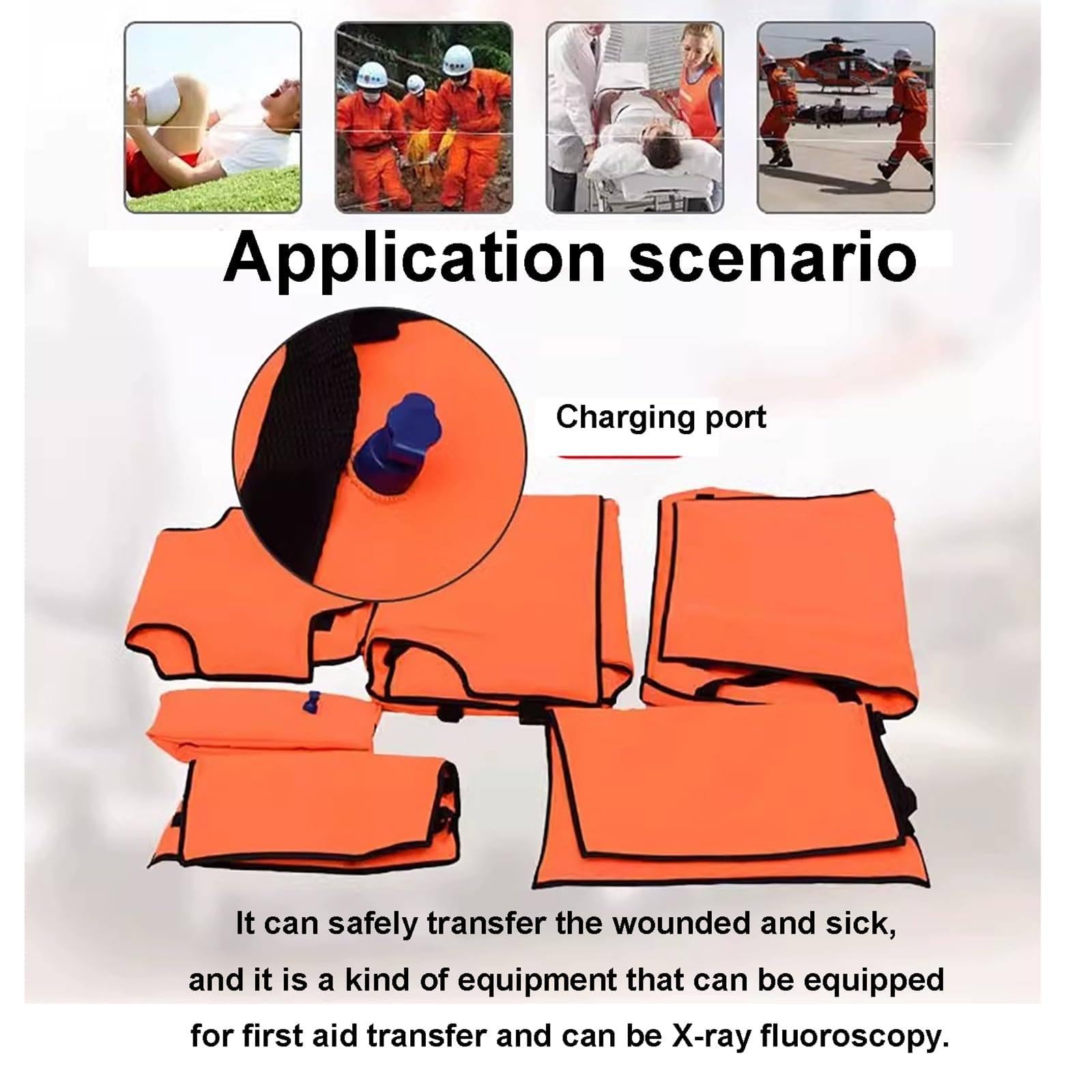 Juego de férula de vacío de emergencia para inmovilización de fracturas, kit de primeros auxilios portátil con bomba para acampar al aire libre y cuidado de trauma