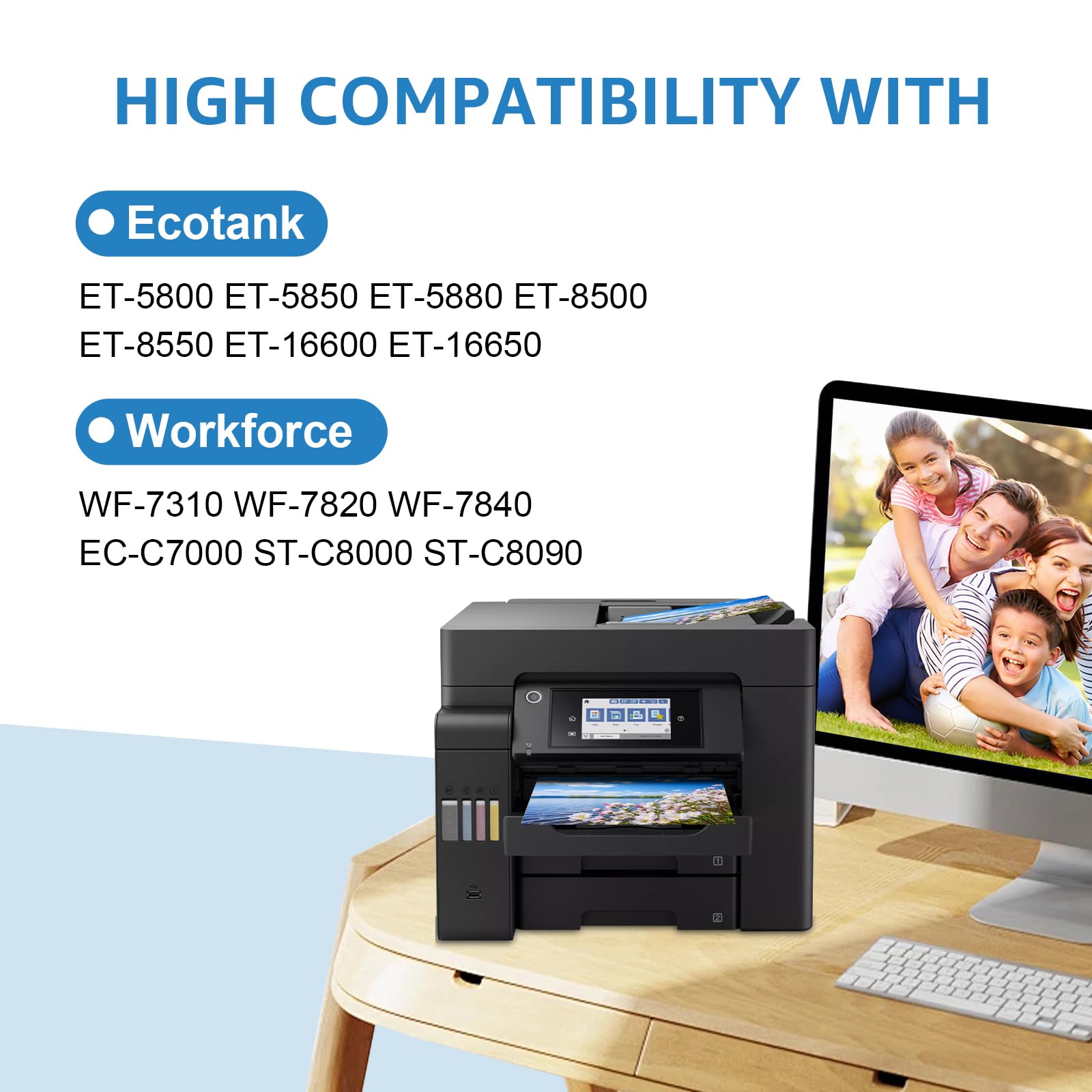 C9345 Tinten Wartungsbox Ersatz für EPS WF-7840 ET-16600 ET-16650 ET-8550 ET-5850 ET-5880 ET-8500 WF-7820 WF-7830 WF-7310 ET-5800 EC-C7000 ST-C8000 ST-C8090 Drucker (4 Pack)