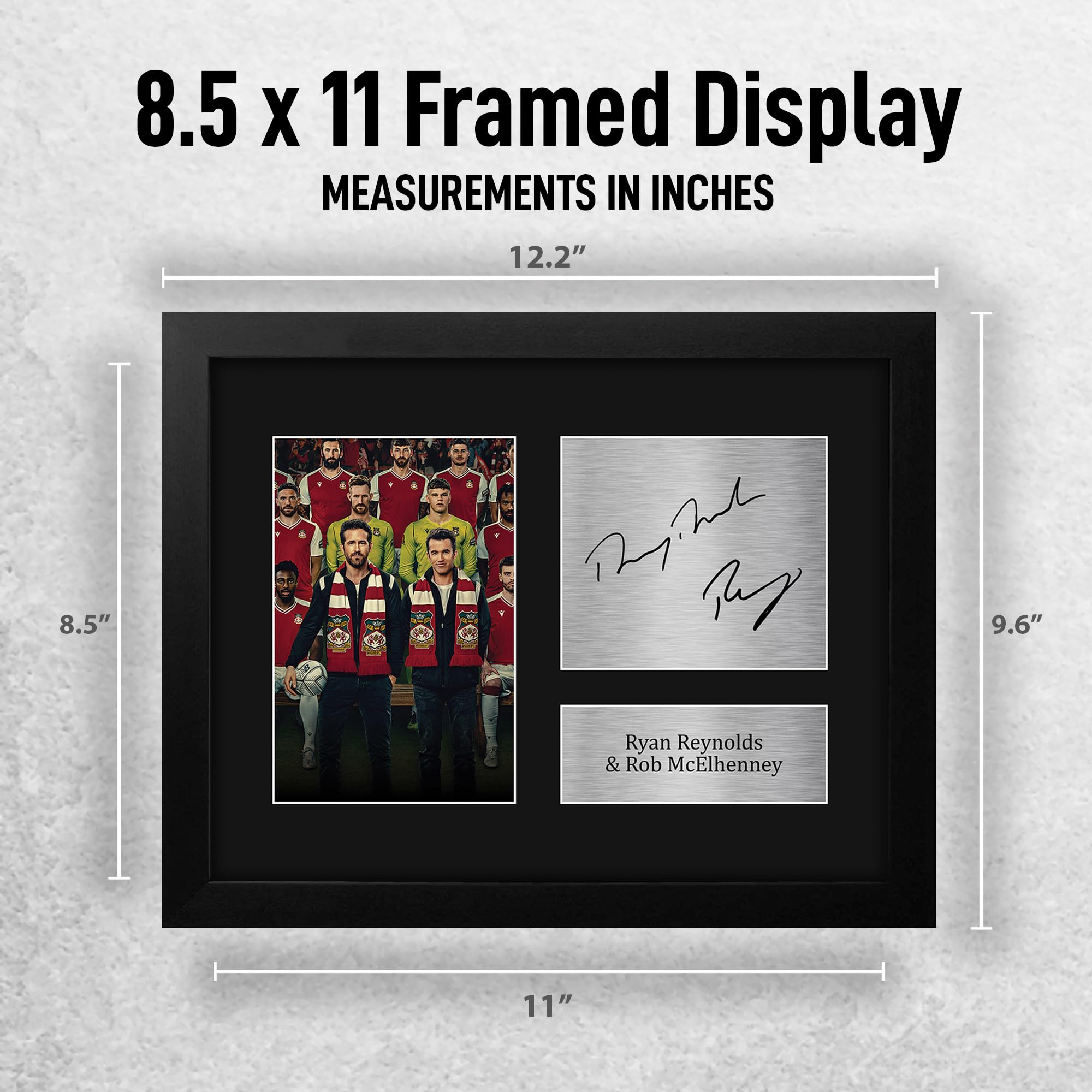HWC Trading Ryan Reynolds & Rob McElhenny Wrexham Framed Gifts Printed Signed Autograph Picture for Soccer Fans and Supporters - US Letter Size
