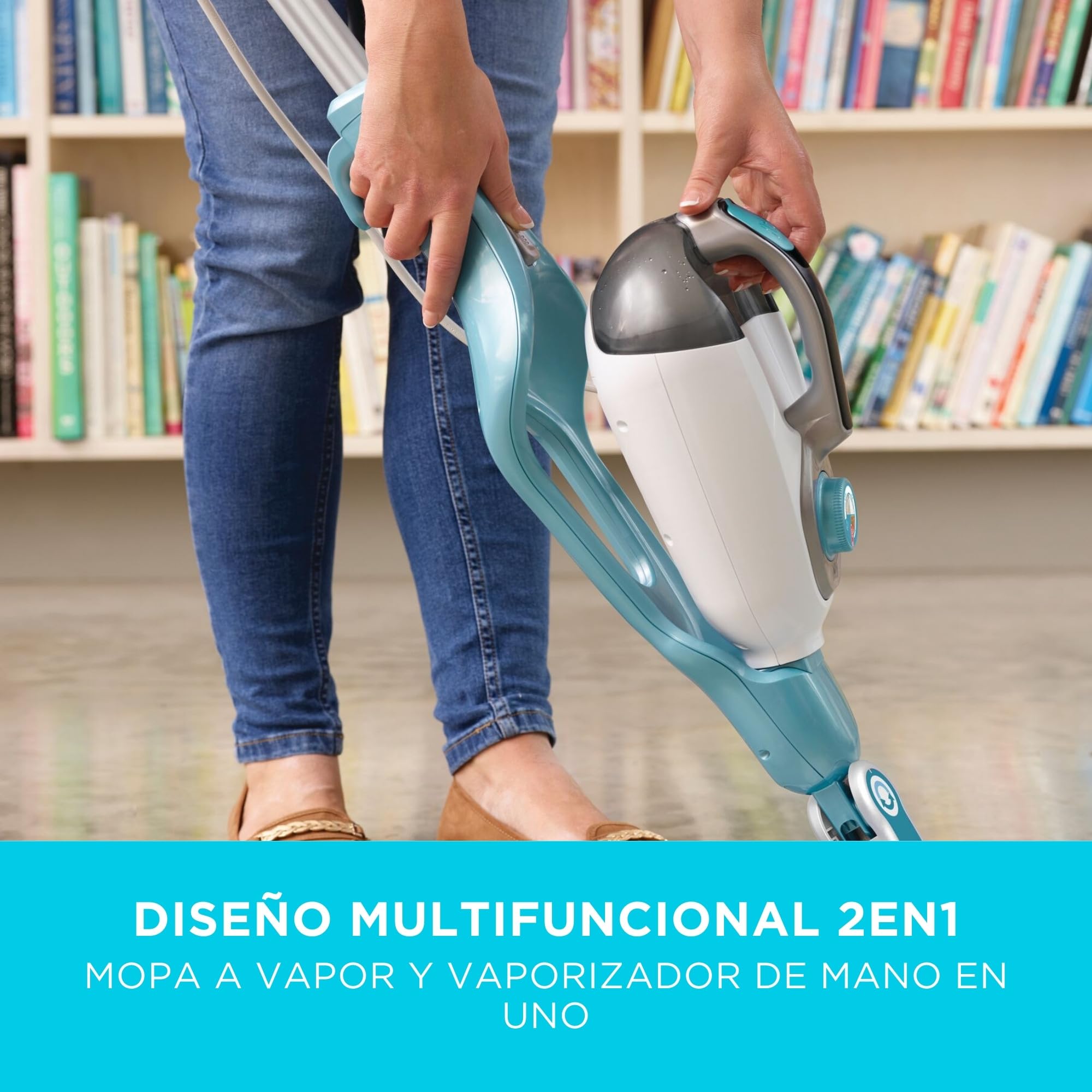 BLACK+DECKER Fregona a vapor y limpiador de mano multifunción 10 en 1 con guante y accesorios STEAMitt, BHSM1615DAM-QS
