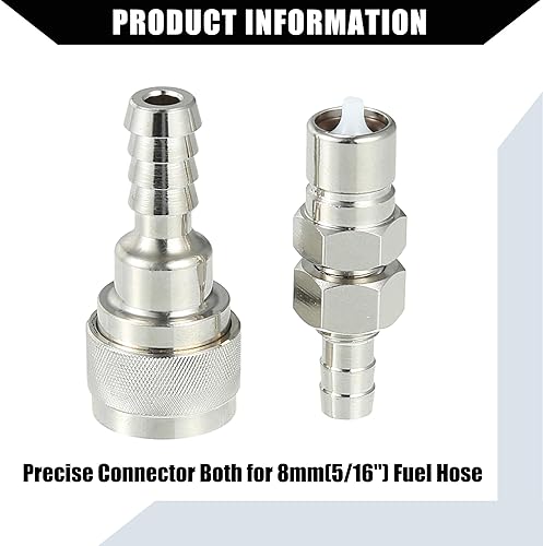 Miniatura 5 de Conector de combustible para barco de 5/16 pulgadas, macho hembra y tuerca de bloqueo para Tohatsu para Nissan 2/4 tiempos fuera de borda 5-90 HP,