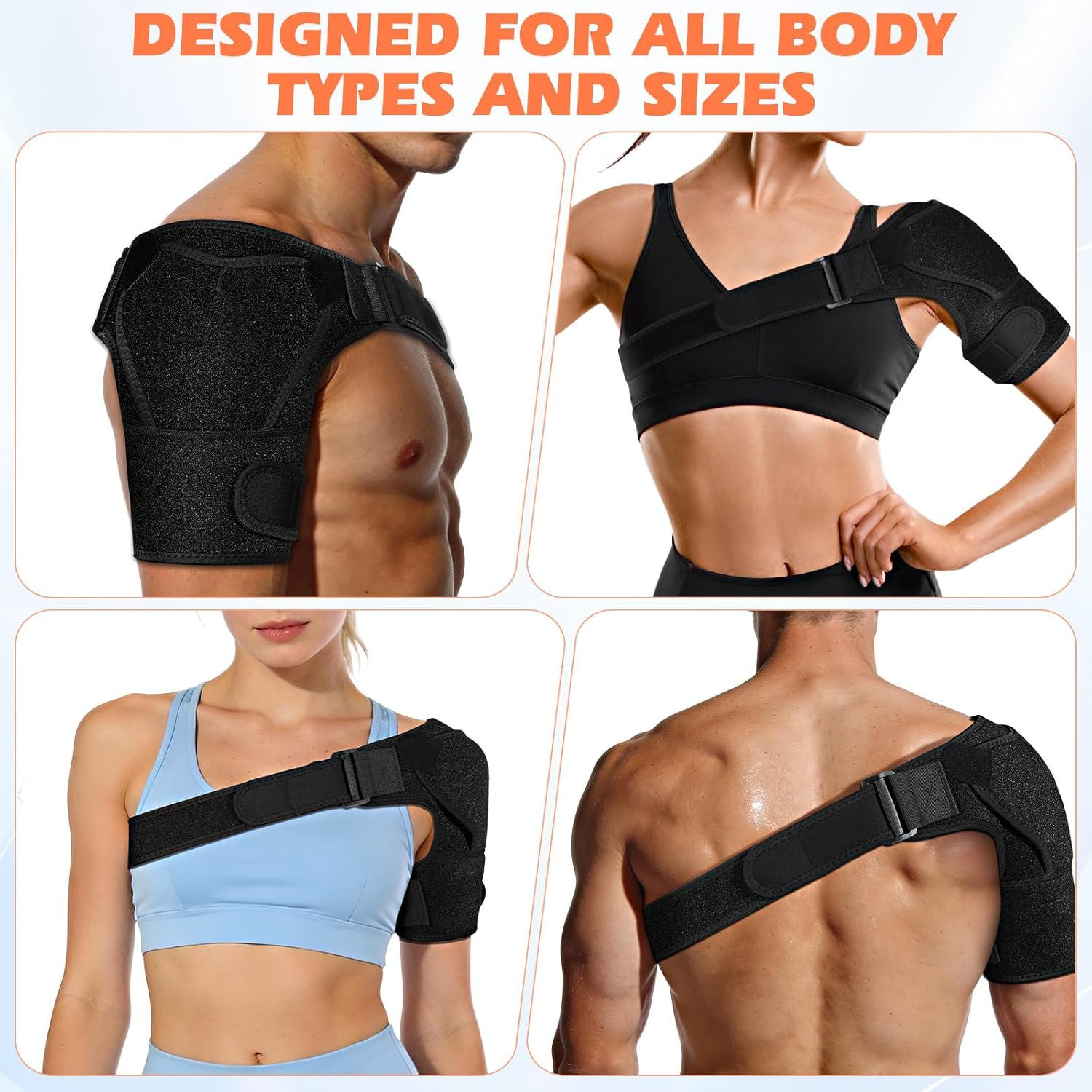1PCS Shoulder Brace for Men and Women for Torn Rotator Cuff,Arm Sling Shoulder Immobilizer,Shoulders Compression Sleeve and Support For Pain Relief,Adjustable,Suitable for Both Left and Right Arms - Image 5