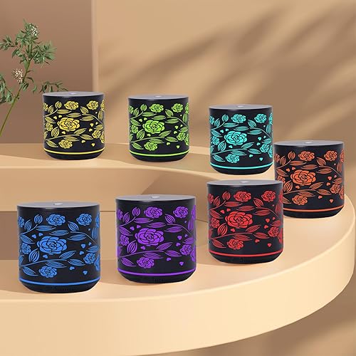 Miniatura 2 de Difusor de aceite esencial de rosa de hierro, difusor de aromaterapia, difusor ultrasónico de aromaterapia con temporizador de función de apagado