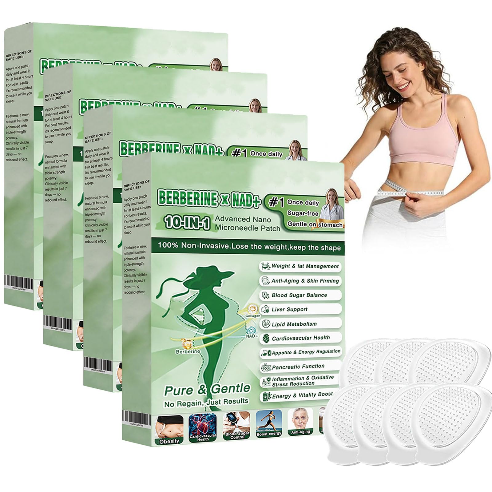 5 Cajas Moringa x Berberine Patch 10 en 1, Parche Avanzado de Nano Microagujas,Fáciles de Usar,Parche de Metabalance Profesional para Hombres y Mujeres (5PCS) — view 7