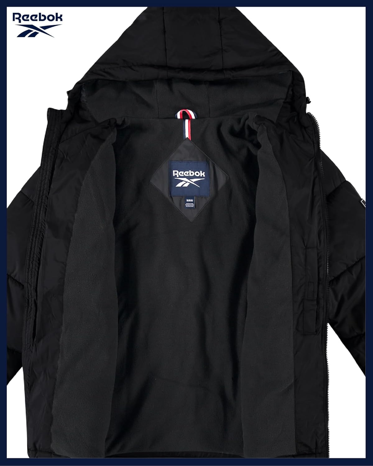 Reebok Mens Winter Jacket - Warm Heavyweight Mens Winter Coat - Wind Water Resistant Insulated Quilted Puffer Jackets for Men - Image 5