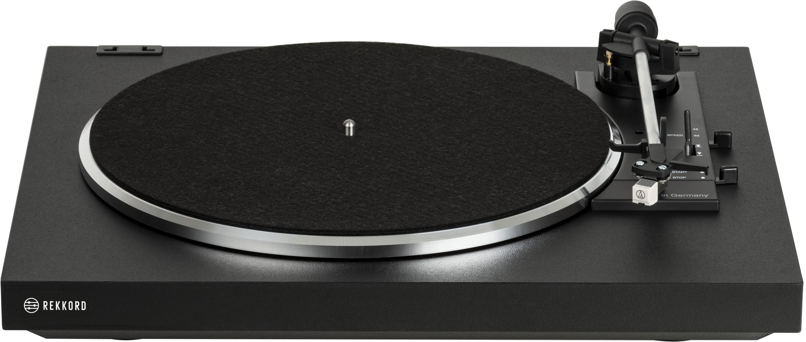 Audio F100P, w pełni automatyczny gramofon klasy podstawowej z AT3600L, w zestawie wstępny poziom Phono, czarny