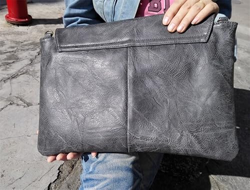 Miniatura 5 de Bolsos de mujer PU cuero femenino embrague bolso mensajero grande sólido alta capacidad