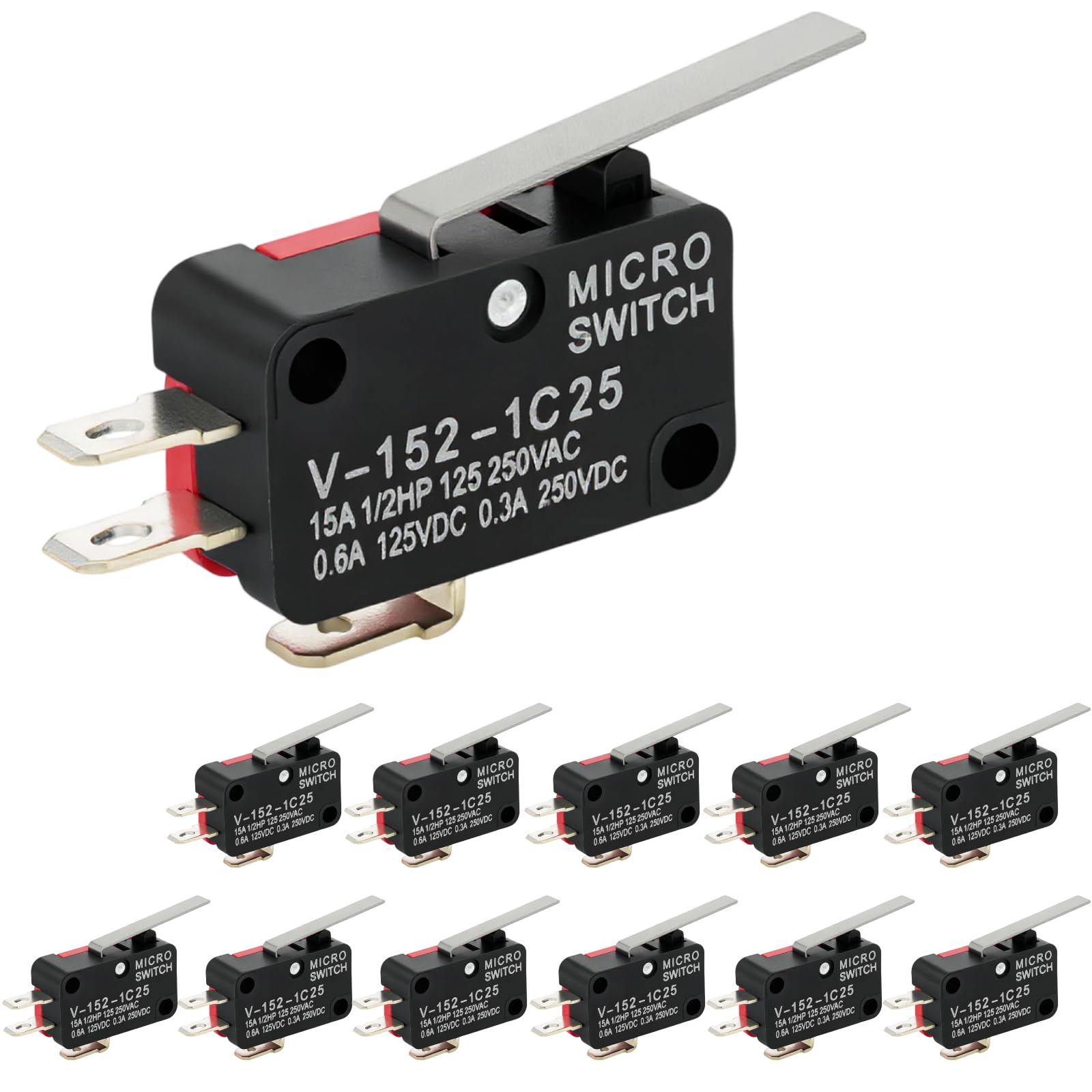 Micro-interrupteur fin de course haute précision V-152-1C25 levier SPDT - 7