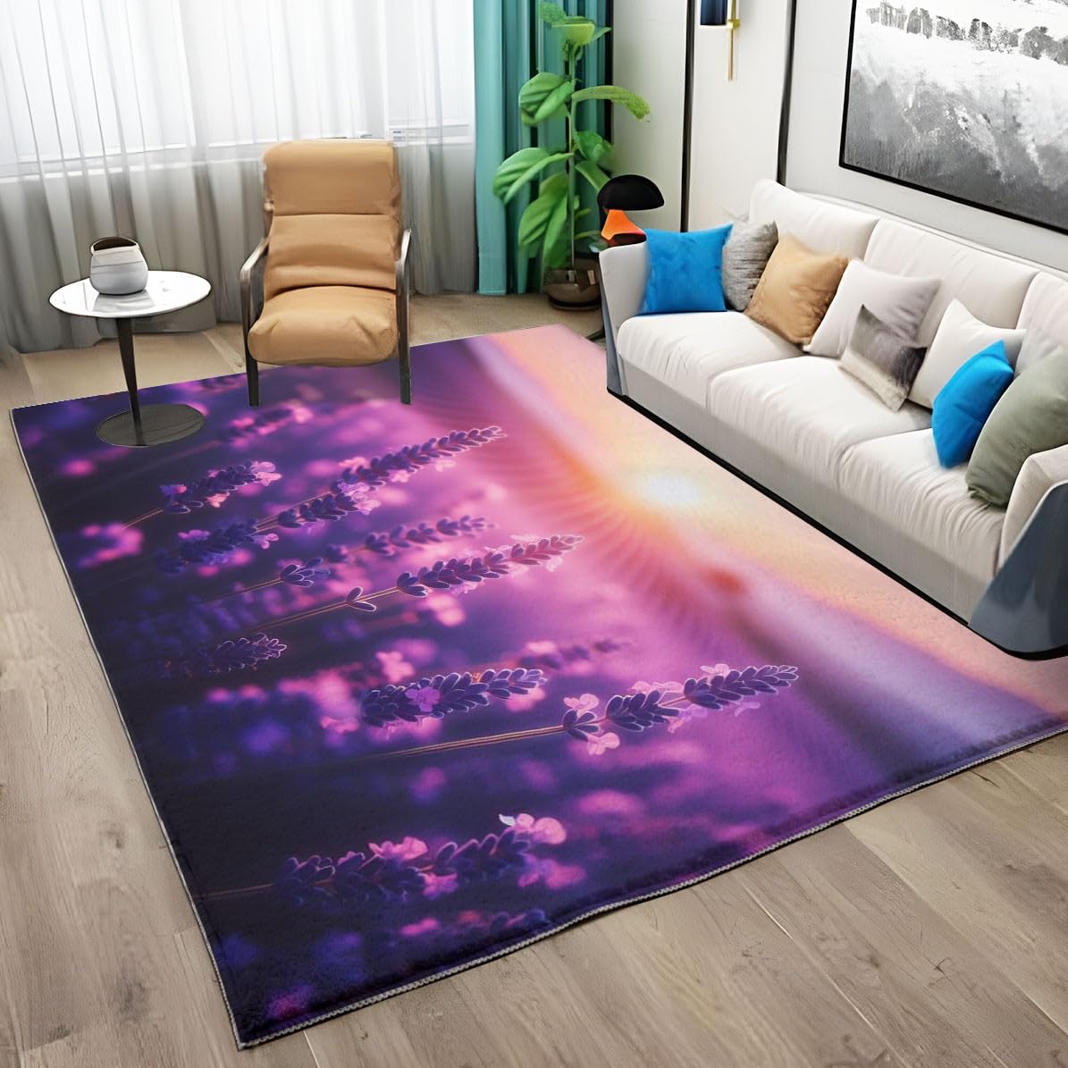 Tappeto a pelo lungo per soggiorno, lavabile in lavatrice, morbido e non perde pelo, per camere da letto, ufficio e cucina, facile da pulire (80 x 150 cm)