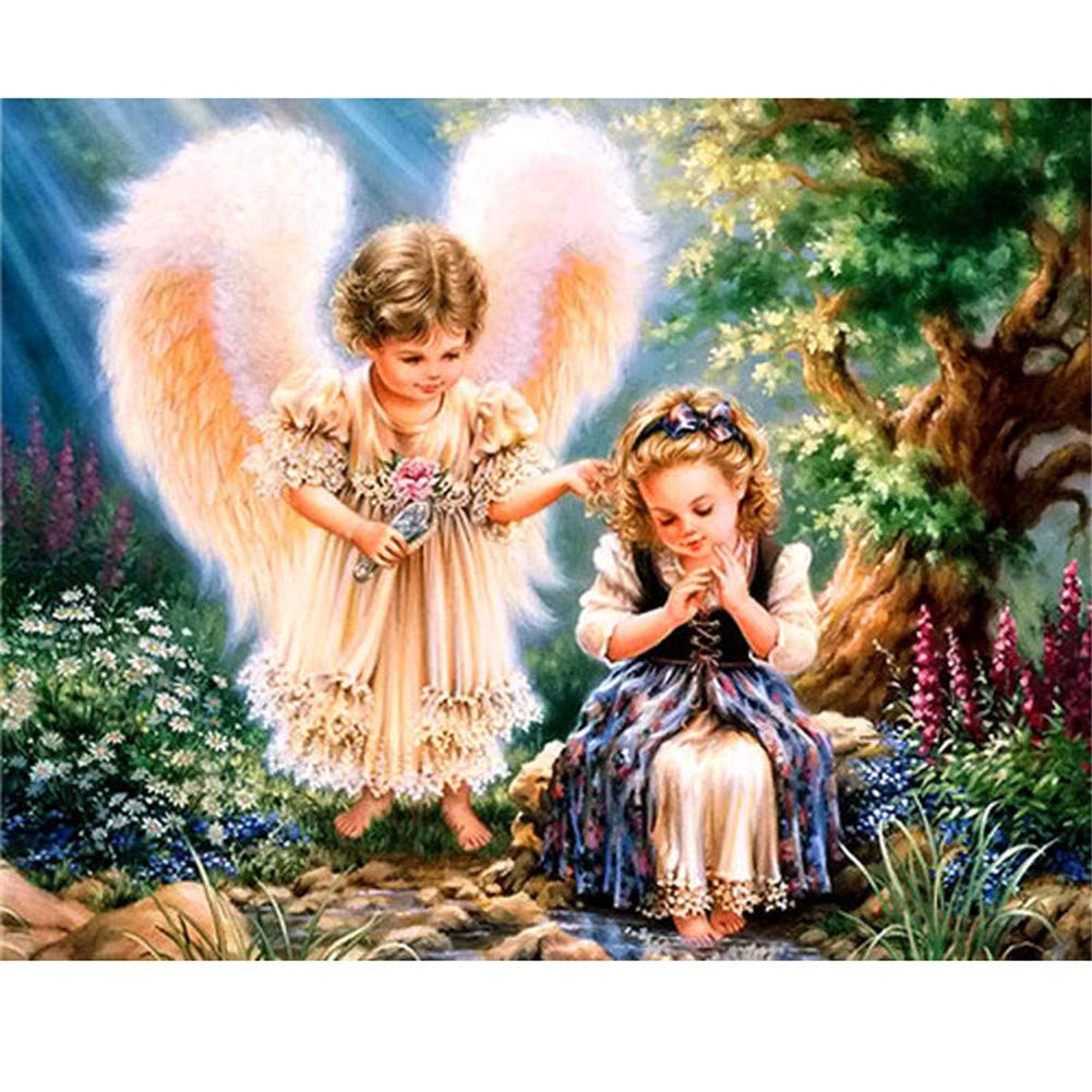 Kit Diamond Painting Ange 100x135 Cm - 25600 Diamants - Broderie Diamant DIY - Décoration Murale - Cadeau