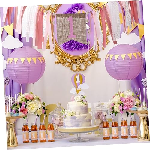 Miniatura 3 de 2 piezas de bandera colgante para silla de comedor para niña, decoración de primer cumpleaños, decoración de baby shower, decoración colgante de