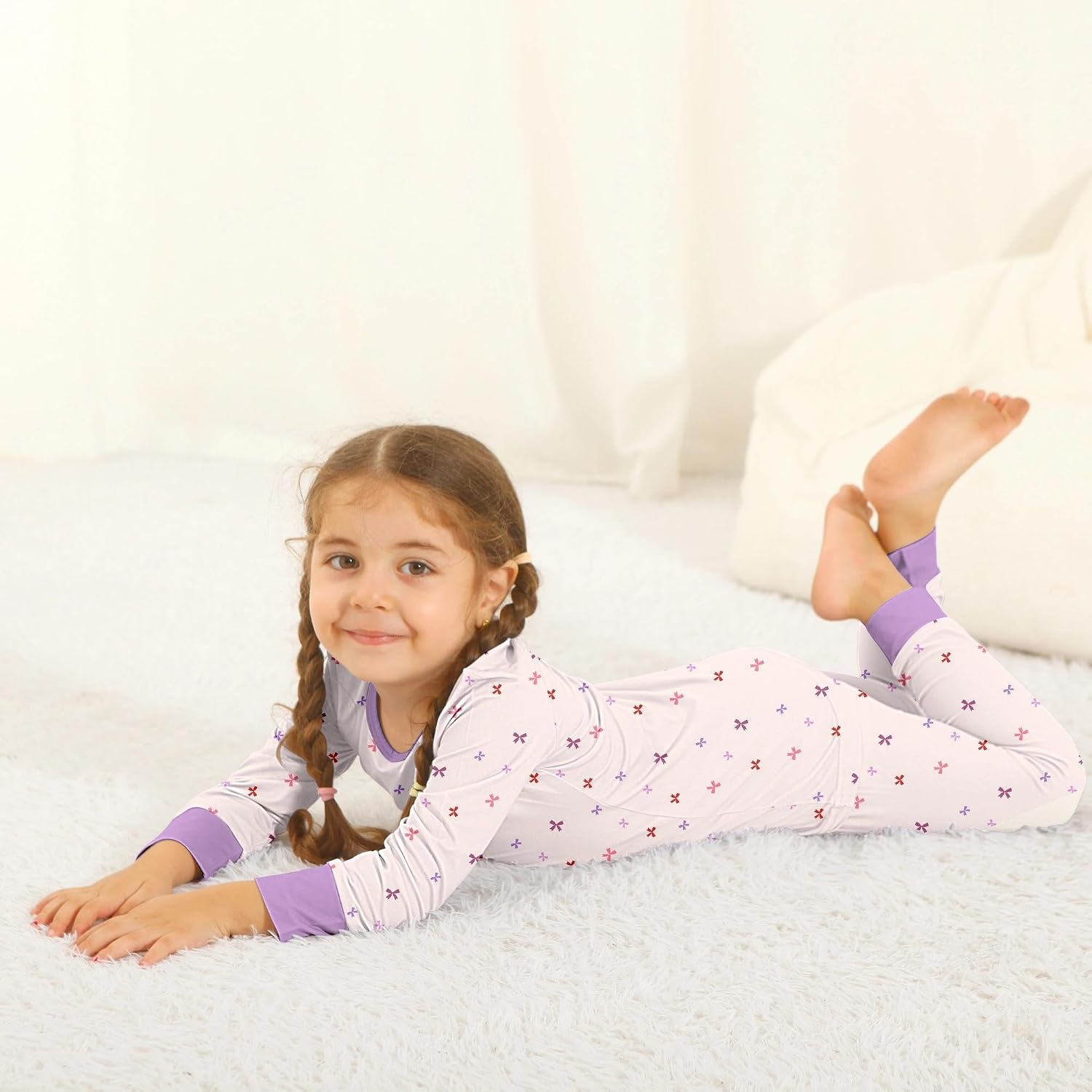 Jimonda Kids 2-Piece Ultra-Soft Long Sleeve Pajamas for Toddlers, Gentle on Sensitive Skin, No-Slip Cuffs, Sizes 24M–12Y