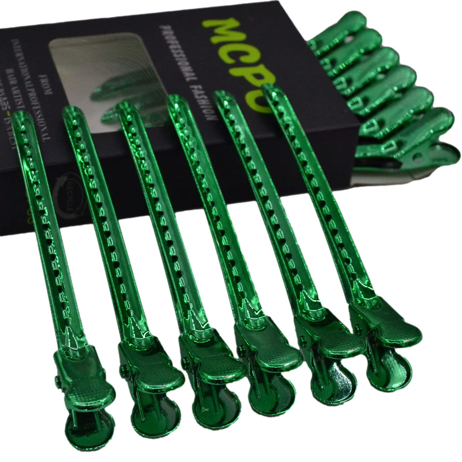 12 Pcs Metal Duckbill Hair Clips for Hair Sectioning Alligator Hair Clips for Styling Dividing Duck Bill Clips with Anti-Slip Holes Salon Barber