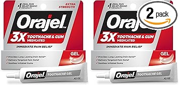 Orajel 3X for Toothache & Gum Pain: Maximum Gel Tube 0.42oz - from #1 Oral Pain Relief Brand for Instant Pain Relief (Pack of 2)