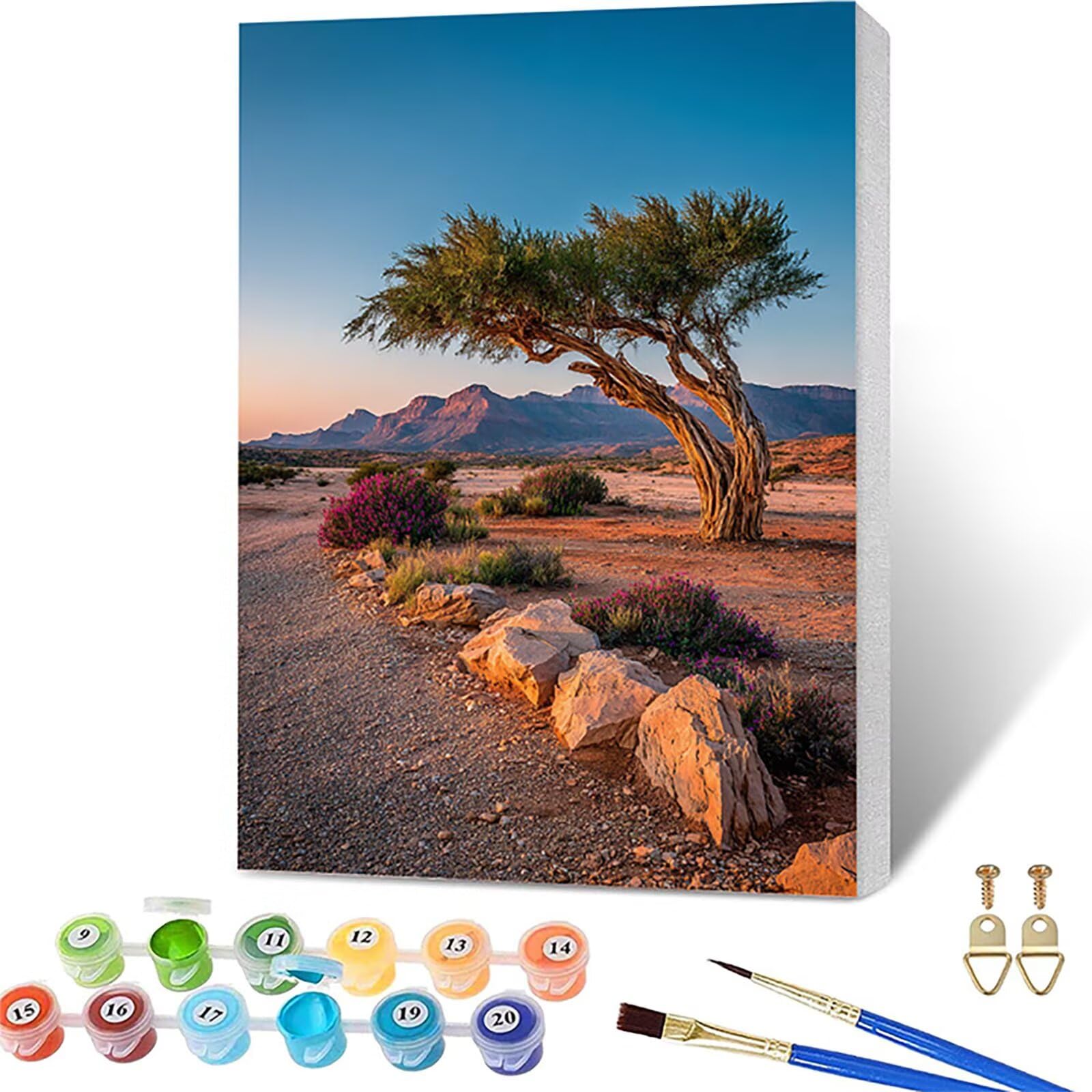 Tree Paint by Numbers for Adults with Frame, Landscape Paint by Numbers Kits, Easy Painting Kits for Adults & Beginners with Brushes and Acrylic, for Home Wall Decor, Gifts for Women, 40x54in P-7898