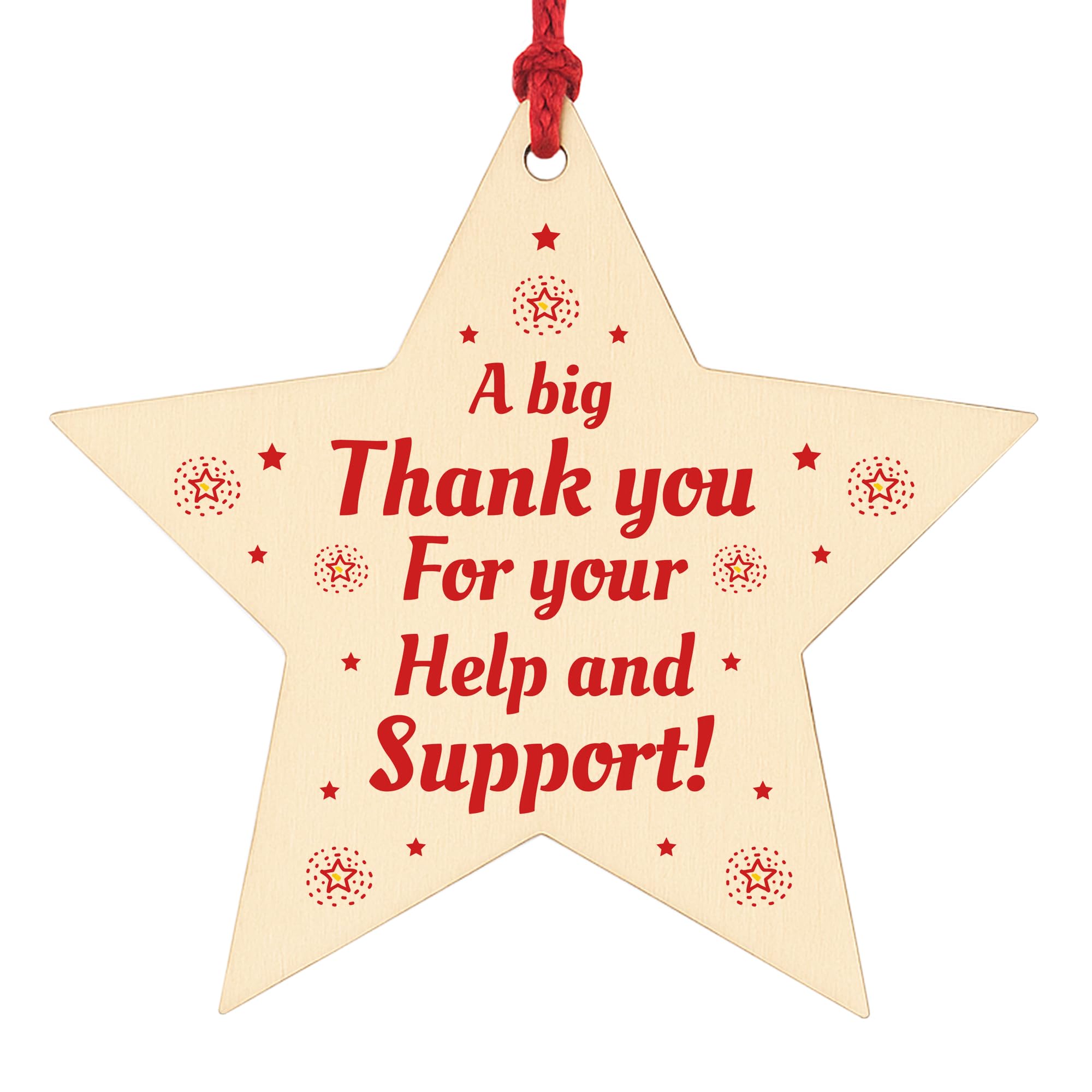Red Ocean Multicoloured Thank You For Your Help And Support Gift Star Volunteer Teacher Friendship Gift