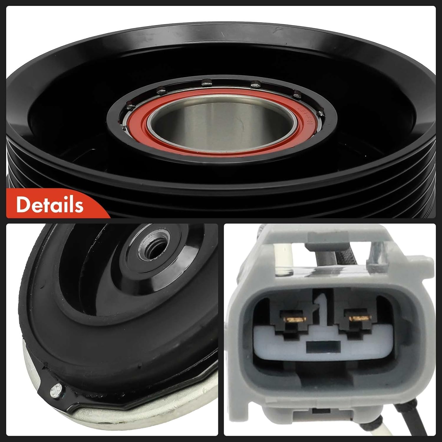 A-Premium Air Conditioner AC Compressor Clutch Kit Compatible with Jeep BU Series Renegade 2015-2021 & Fiat 500X 2016-2018, 1.4L 2.4L