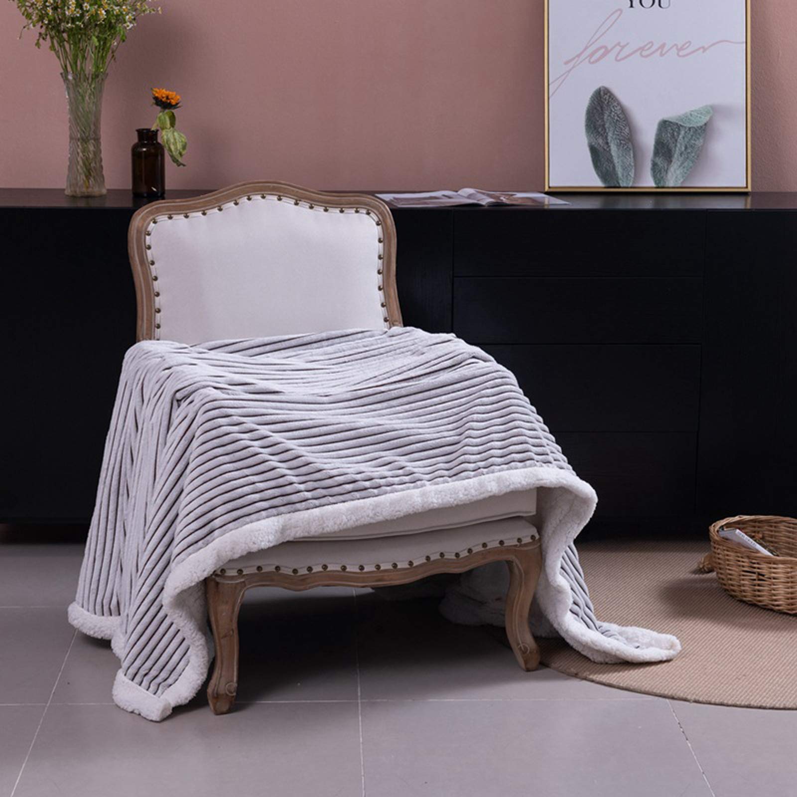 Manta para sofá Sherpa, manta de forro polar súper suave, cálida y esponjosa, reversible, para cama y sofá (150 x 120 cm) 001-150 x 120 cm