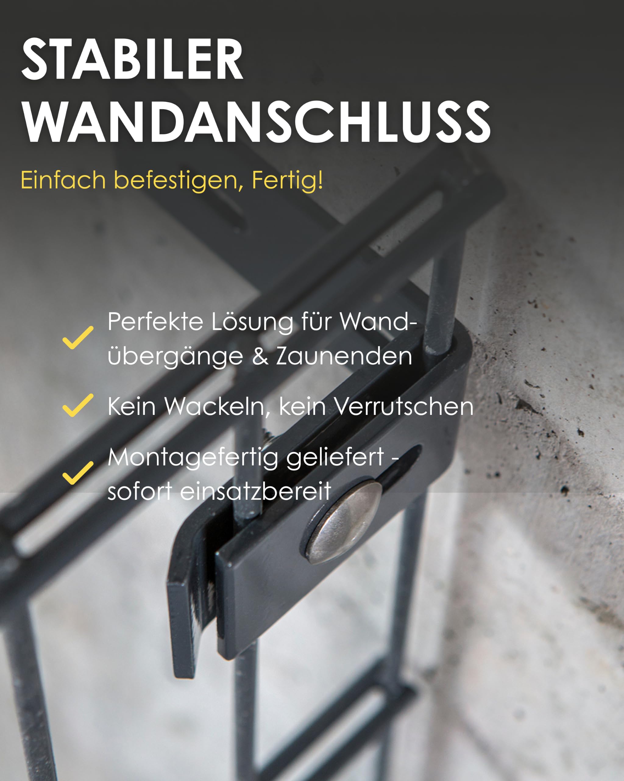 Wandanschlusswinkel Doppelstabmattenzaun Feuerverzinkt 100 x 65 mm 10er