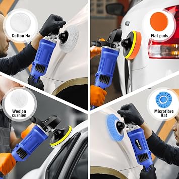 6000W Rotary Action Car Polisher Buffer Sander DA Polishing Machine 5 6 7 Pad