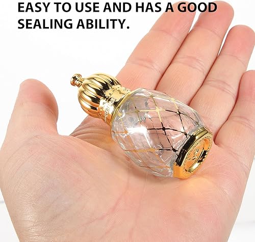 Miniatura 7 de EXCEART Spray a cuadros aceite esencial lecythus botella de aceite corona muestra titular mini botella viaje rodillo botella perfume rack Egipto