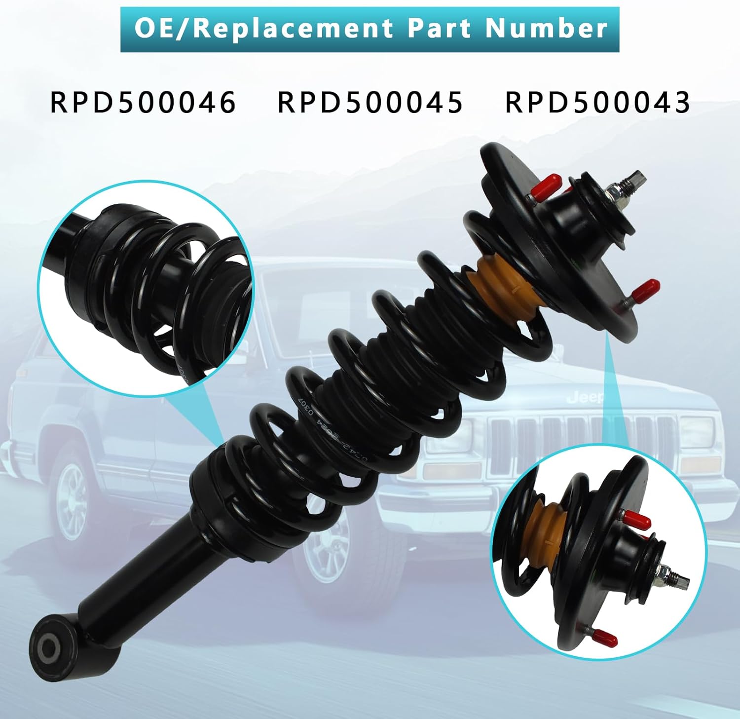 Rear Coil Spring Shock Absorber Struts Replacement for Land Rover Discovery 3 L319 2004 2005 2006 2007 2008 2009 Without EDC RPD500046 (2PCS)