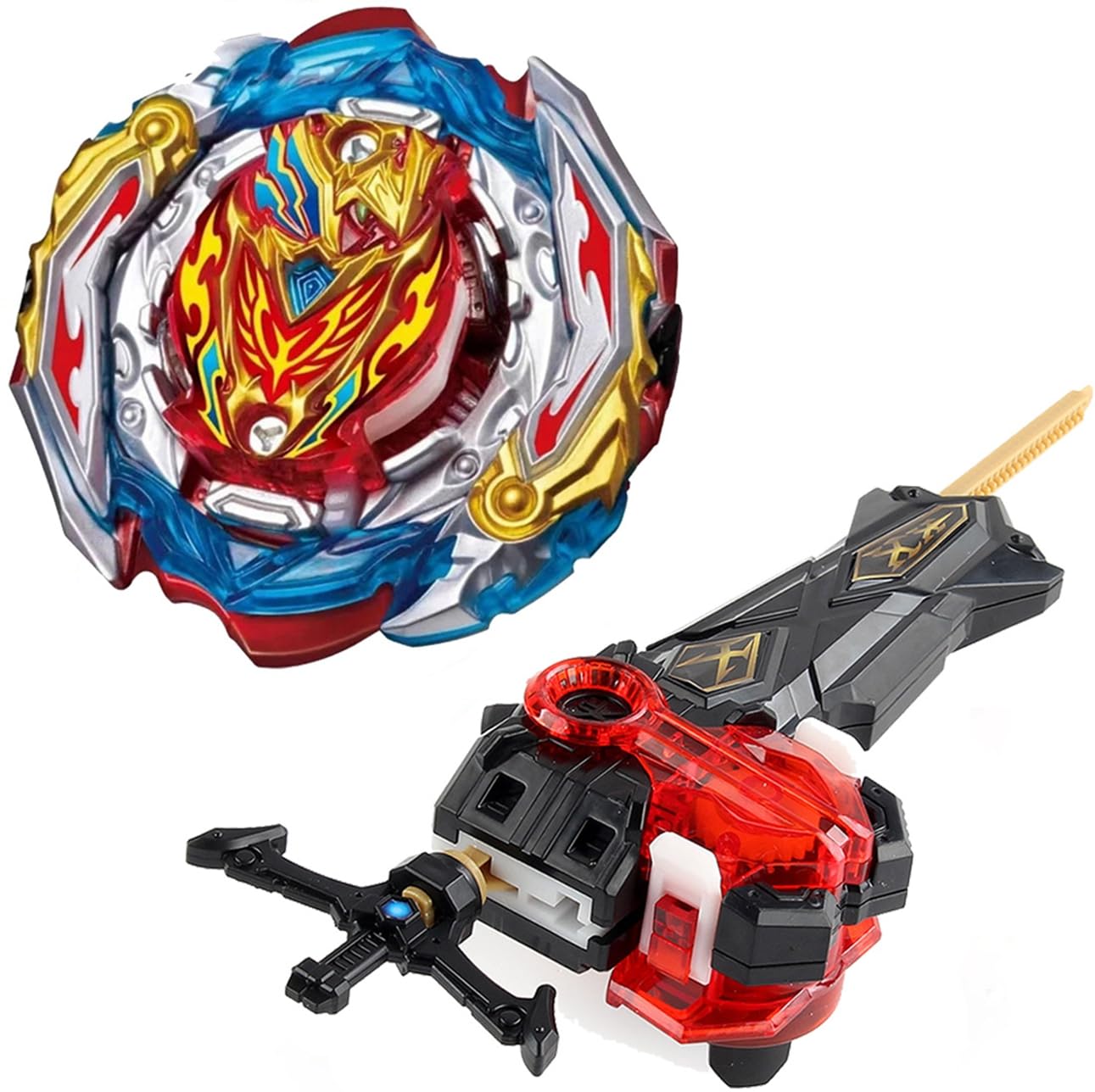 Blade Blade Burst Top Bey Battle Set Left and Right Spin Sword Launcher Game Toy Battling Tops - Zest Achilles