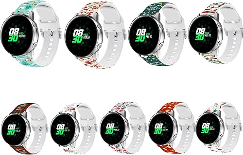 Miniatura 5 de Correas de reloj de Navidad elegantes y transpirables compatibles con Samsung Galaxy Watch de 1.65 pulgadas, ActiveActive2 de 1.65 pulgadas, Galaxy
