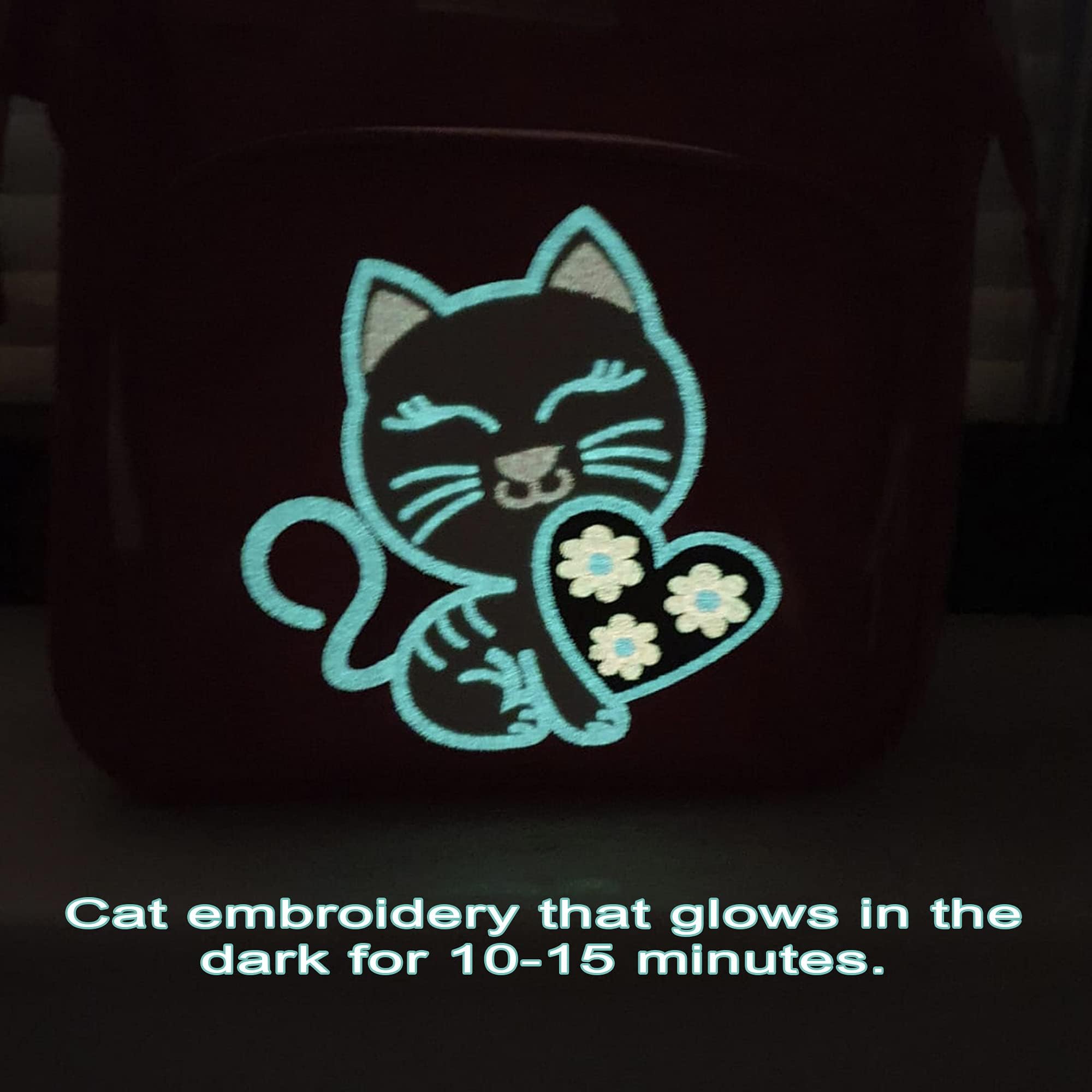 HappyVk- Baby Doll Diaper Bag with Doll Changing Pad- Handbag for Girls- Cat Luminous Embroidery