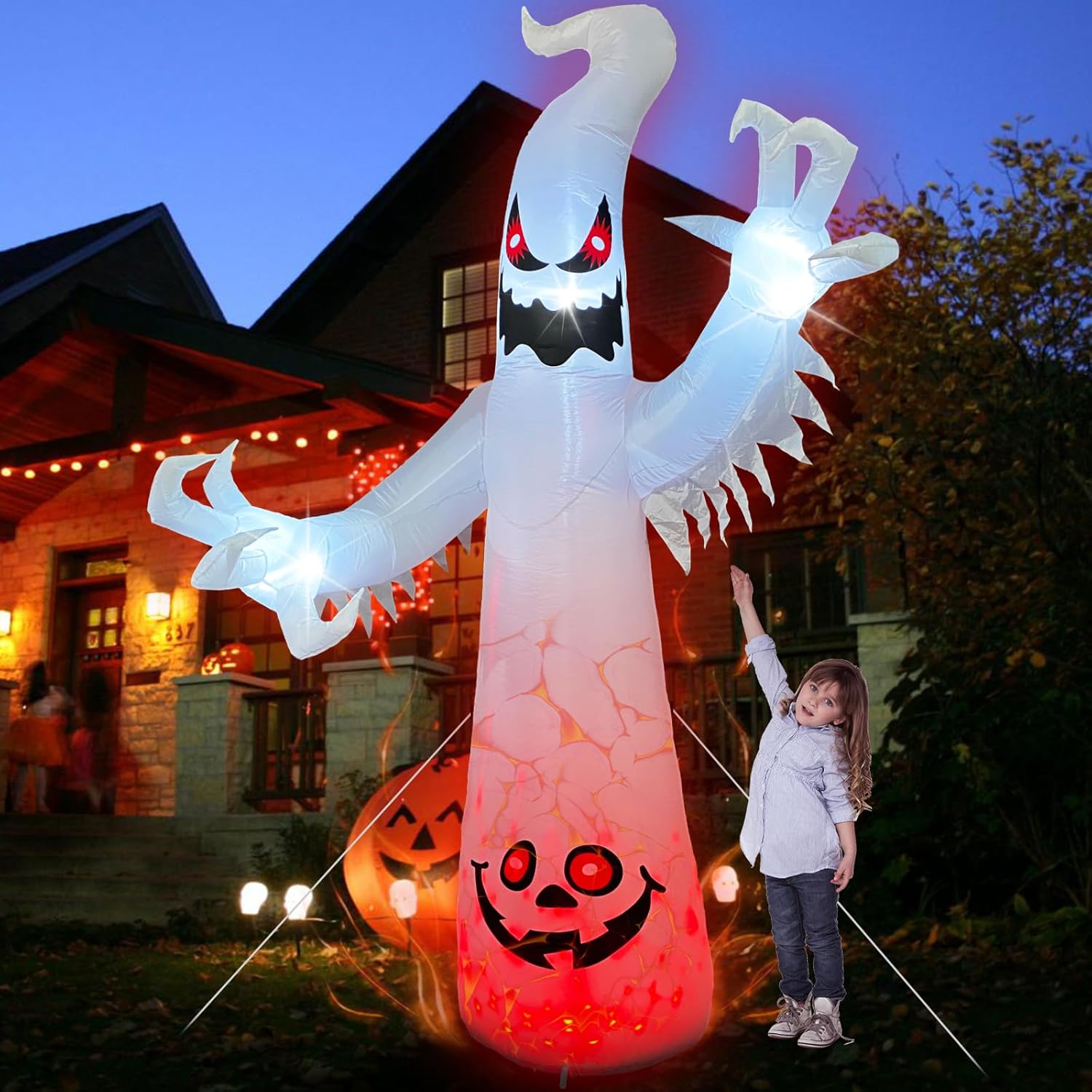 Amazon.com: 8FT Ghost Halloween Inflatables - Spooky Outdoor Blow Ups ...