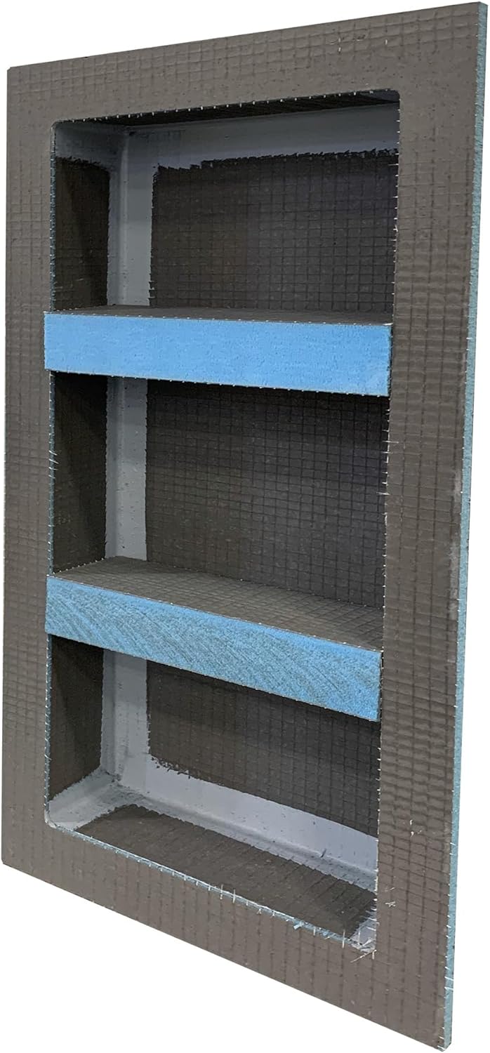 wedi Shower Niches Shower Niche (Tileable, 16in. x 28in.), Shower Niches Ready for Tile, Bathroom Niche Storage, Prefabricated Shower Niches, Shampoo Caddy, Inlet Shelves,Shower Renovations,