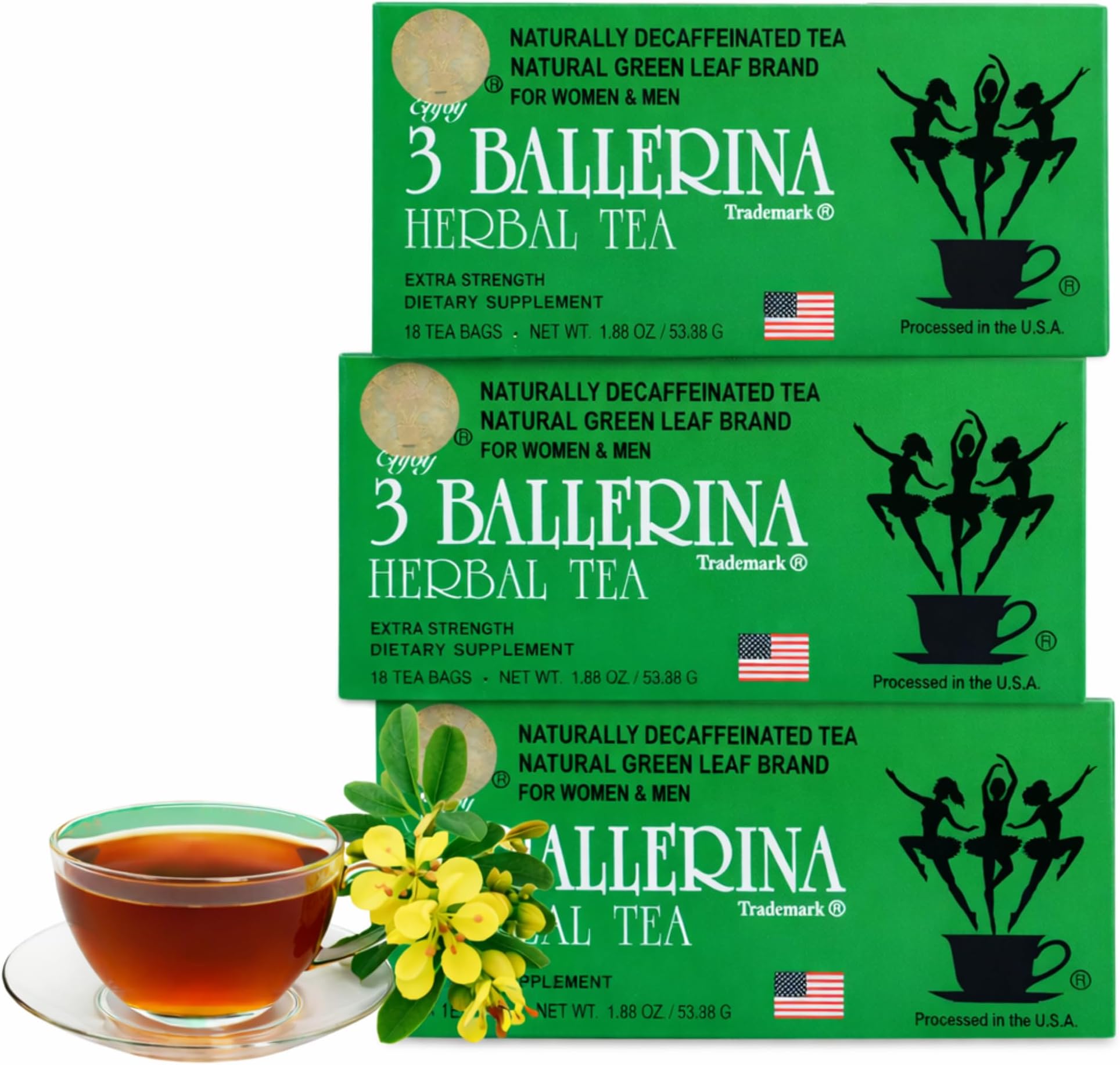 3 BALLERINA TEA DIETERS DRINK EXTRA STRENGTH, 1.88oz 18 Count(3 BOXES)