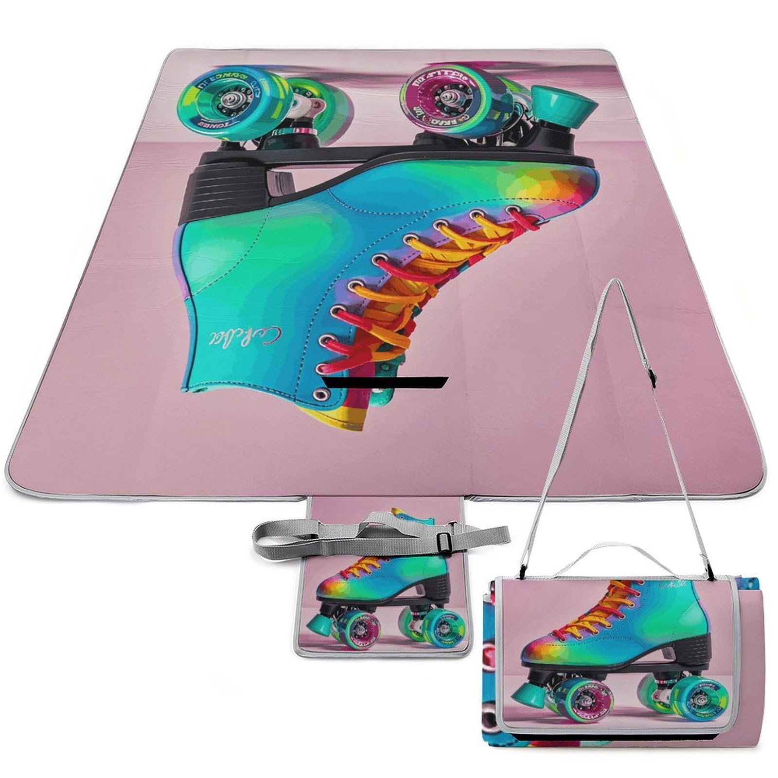 Tapis de pique-nique d'extérieur portable et pliable pour gazon