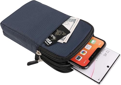 Miniatura 3 de Funda de nailon para hombre con clip para cinturón compatible con Apple iPhone 15 Pro Max, Samsung Galaxy S24 Ultra S24+ A55 A54 A34 A25 A15 A14