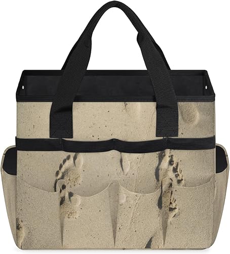 Miniatura 2 de Bolsa de mano para herramientas de jardín de huellas para mujeres y hombres, bolsas de almacenamiento de herramientas de jardinería con 10