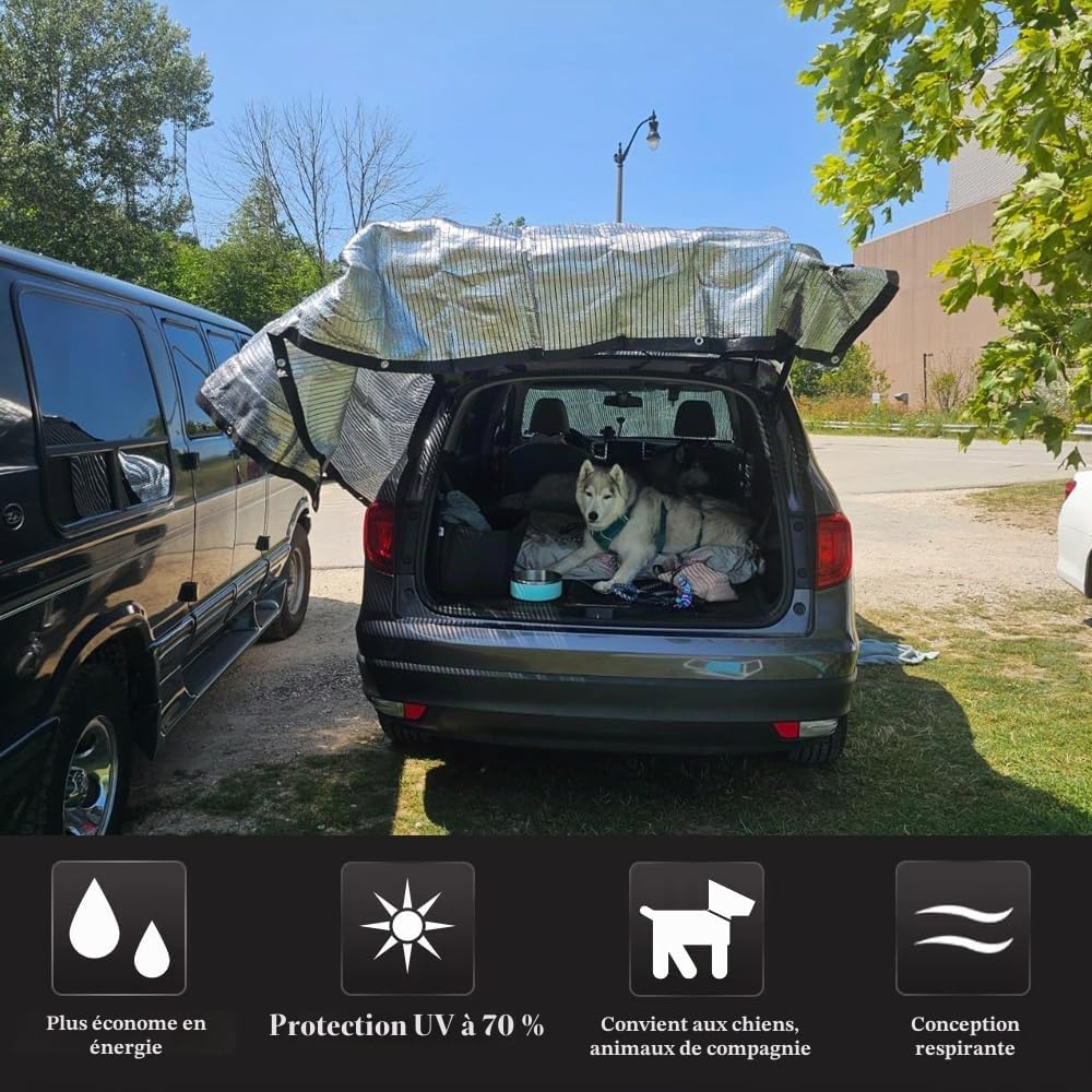 Toile d’Ombrage Aluminet 70% en Aluminium Réfléchissante 3 x 6 m, Filet Anti-Chaleur, Protection UV pour Jardin, Serre, Voiture, Animaux et Camping Extérieur