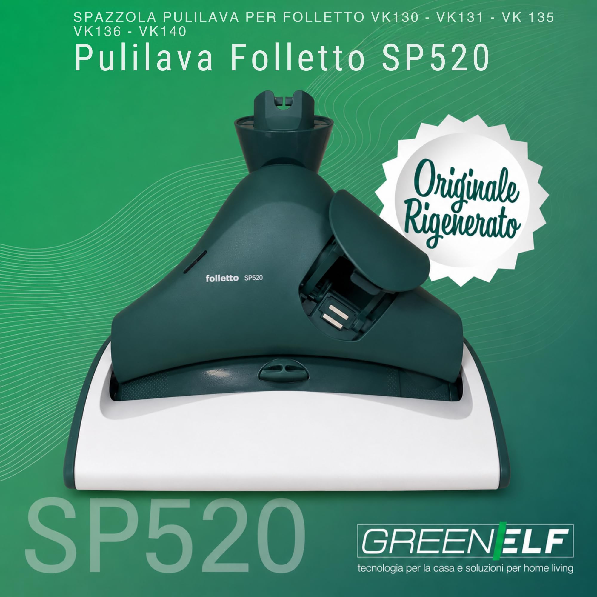 Lavapavimenti Folletto SP520 per VK130/131 - VK135/136 - VK140 | Aspira e Lava SENZA LASCIARE ALONI - Ricambi Folletto RIGENERATO Ideale per Parquet, Marmo, Gres - PERFETTO anche per Angoli