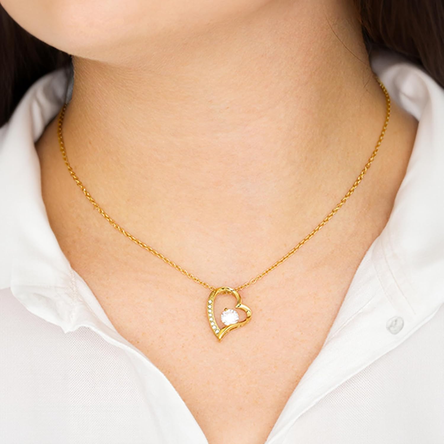 LUXUS™ To My Beautiful Daughter – Heart Necklace, Inspirational Jewelry for Daughter, Gift from Father, Empowering Message Necklace in 18K Gold Finish - Image 5