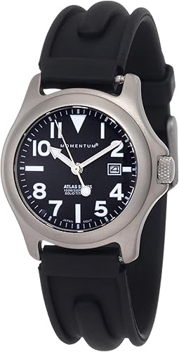 Momentum Reloj de goma SLK negro con esfera negra 1M-SP01B1 Atlas para mujer, Negro -, Moderno
