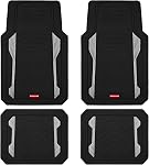Rubbermaid Car Floor Mat Heavy Duty All Weather Car Floor Mats Complete Set with Dual Tone Pink Aluminum Inserts - Universal Fit, Backrest