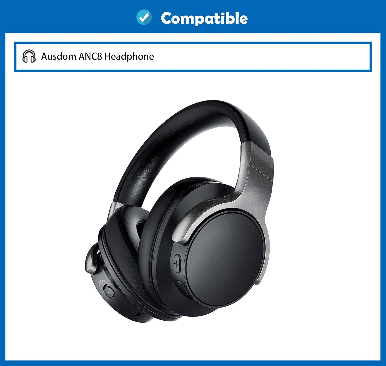 Replacement Earpads Compatible with Ausdom ANC8 Headphone image 2