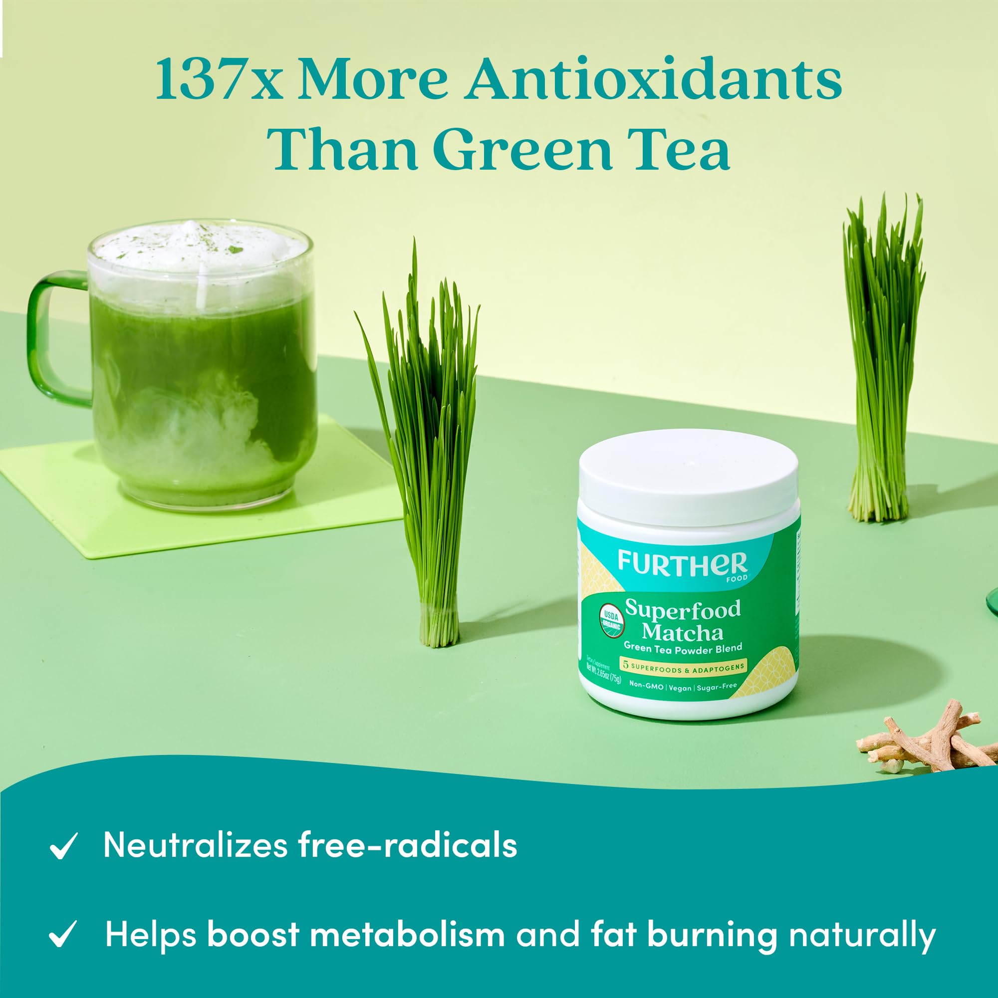 Further Food Superfood Matcha Powder, USDA Organic Japanese Matcha — Amazon image 5