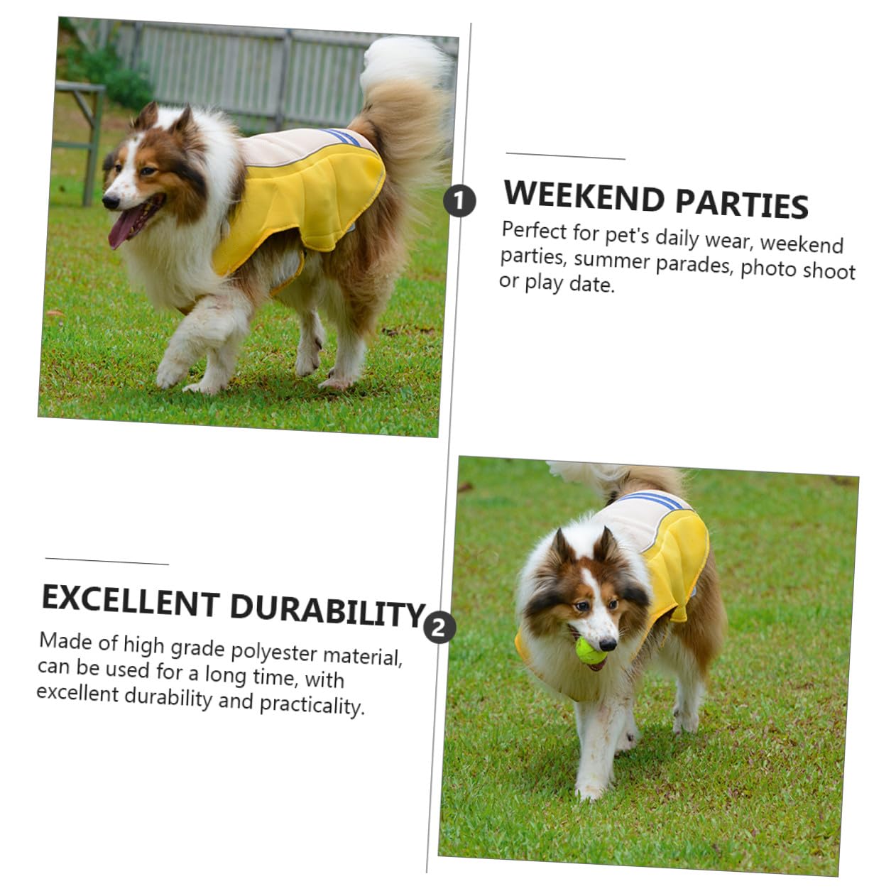 SHINEOFI Gilet D'été Veste Rafraîchissante Pratique et Respirante en Polyester pour Animaux de Compagnie Jaune pour Chiens, Défilés D'été Fêtes du Weekend