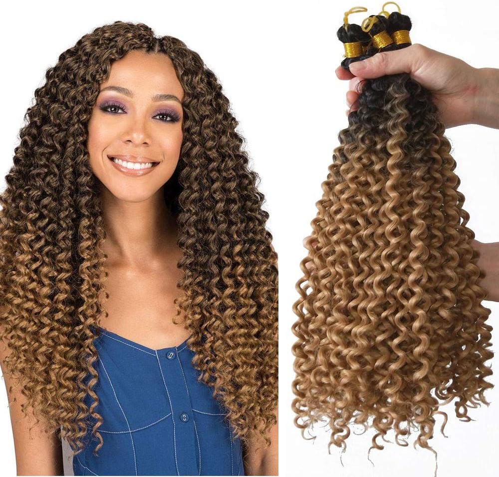 Passion twist crochet hair water wave 5 Pack Synthetic Natural Braids for women Water wave crochet braids (20inch, T27)